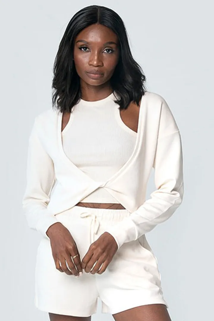 ALL AROUND LOUNGE REVERSIBLE TOP - EGGNOG