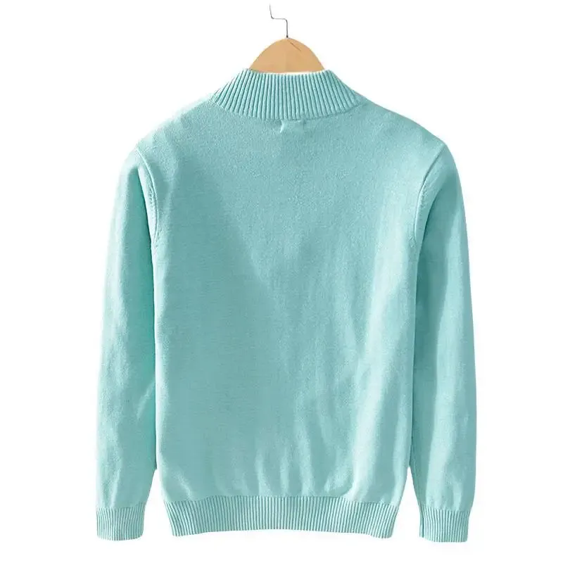 Autumn half zipper cotton sweater
