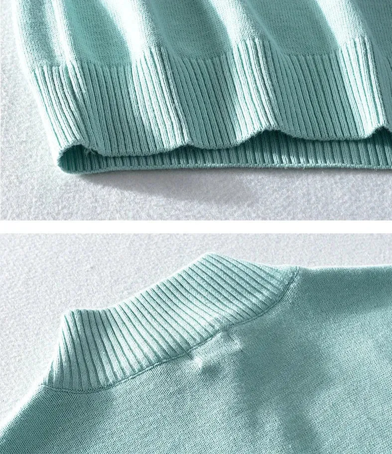 Autumn half zipper cotton sweater