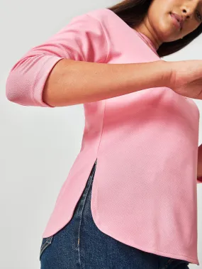 Baby Pink Round Hem Top