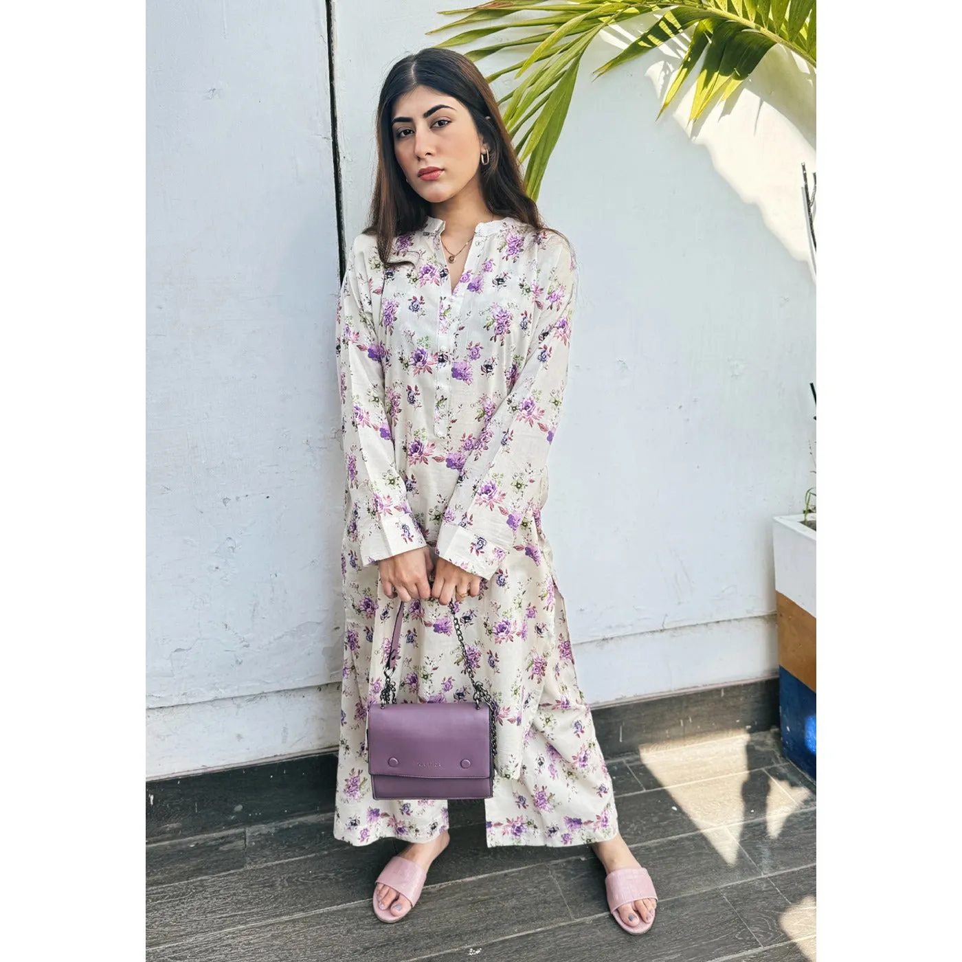 Beige Floral Co-Ord Matching Set