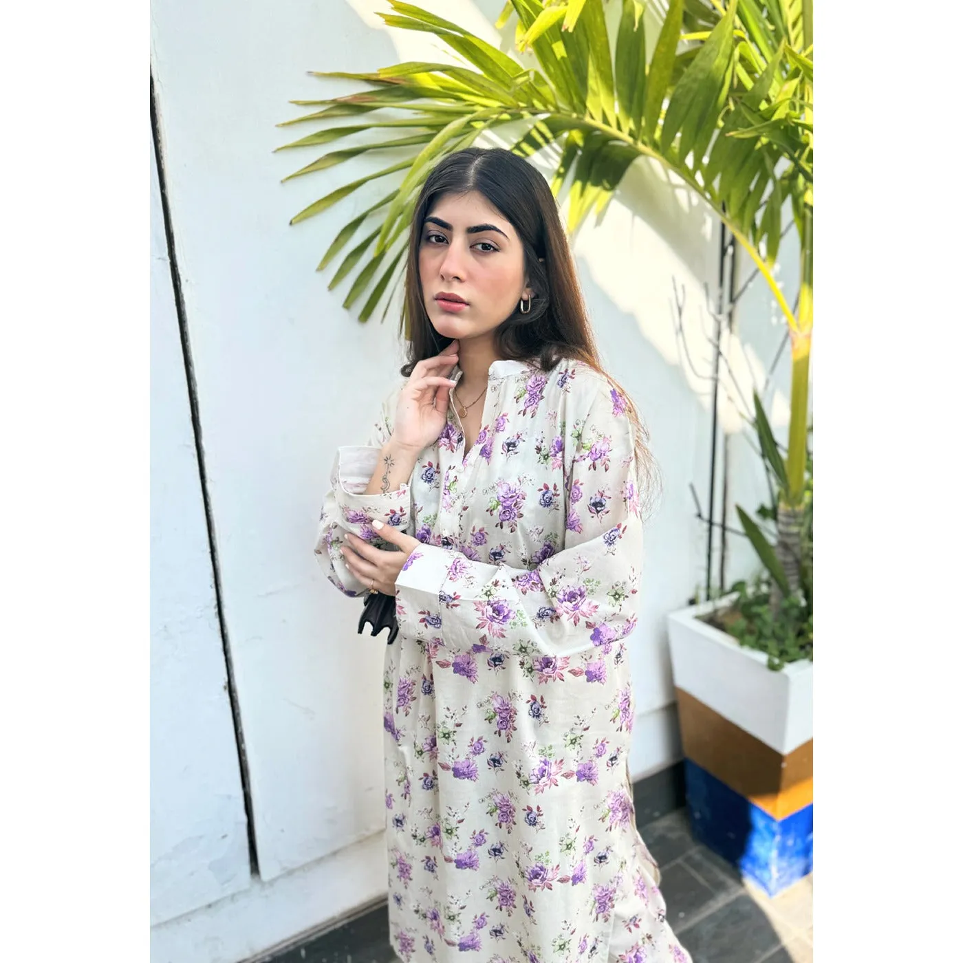 Beige Floral Co-Ord Matching Set