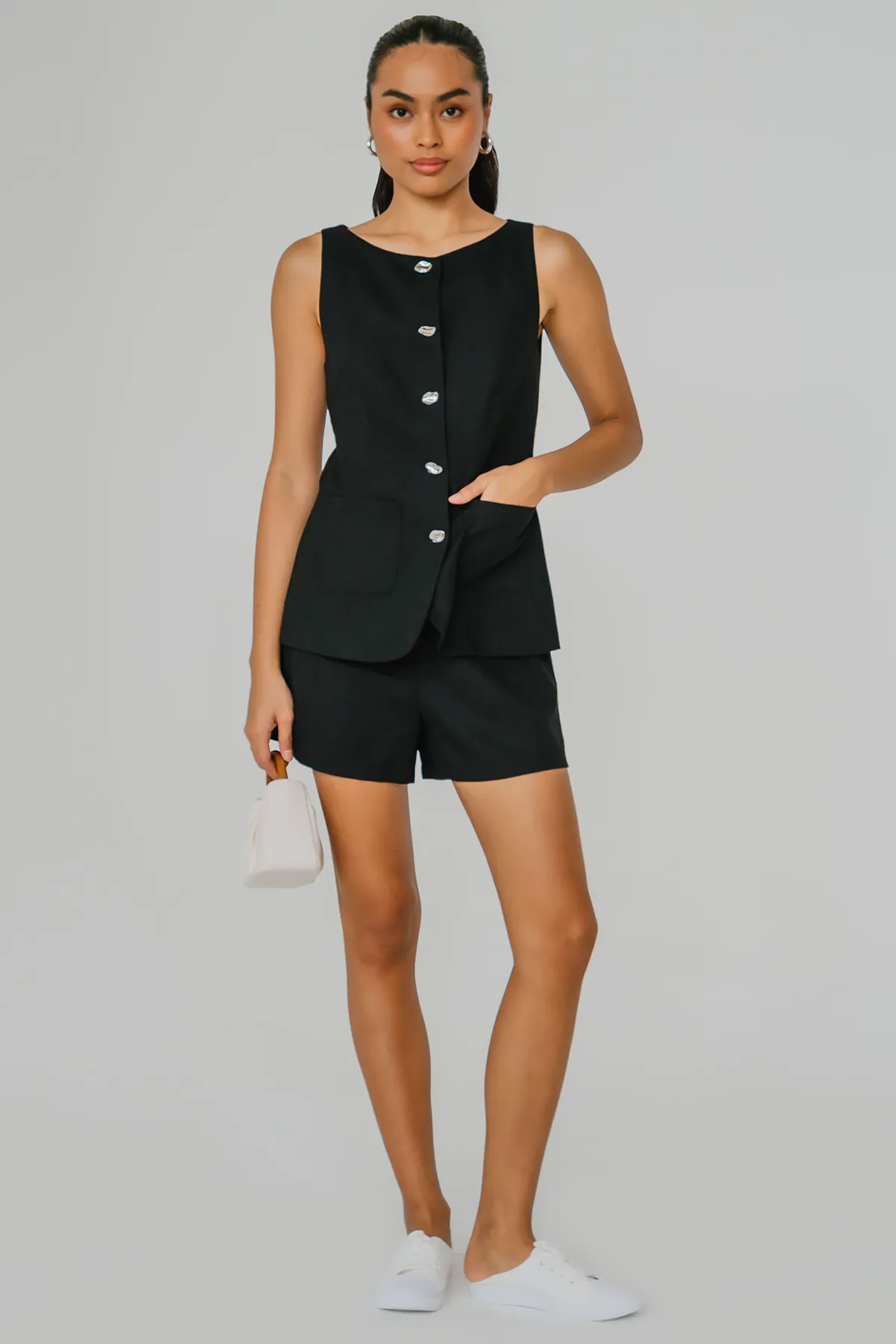 Beverly Hills Boatneck Vest (Black)