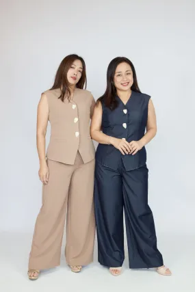 Chic Button Vest Set