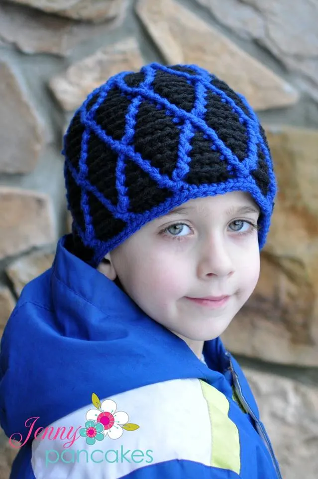 Crochet Pattern for Reversible Harlequin Beanie | Crochet Hat Pattern | Hat Crocheting Pattern | DIY Written Crochet Instructions