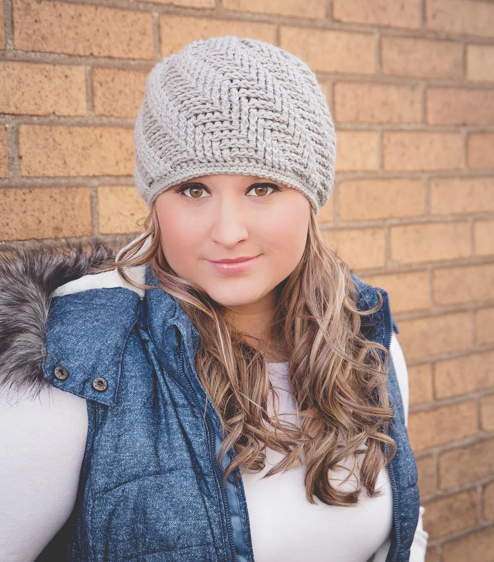 Crochet Pattern for Spiral Herringbone Beanie | Crochet Hat Pattern | Hat Crocheting Pattern | DIY Written Crochet Instructions