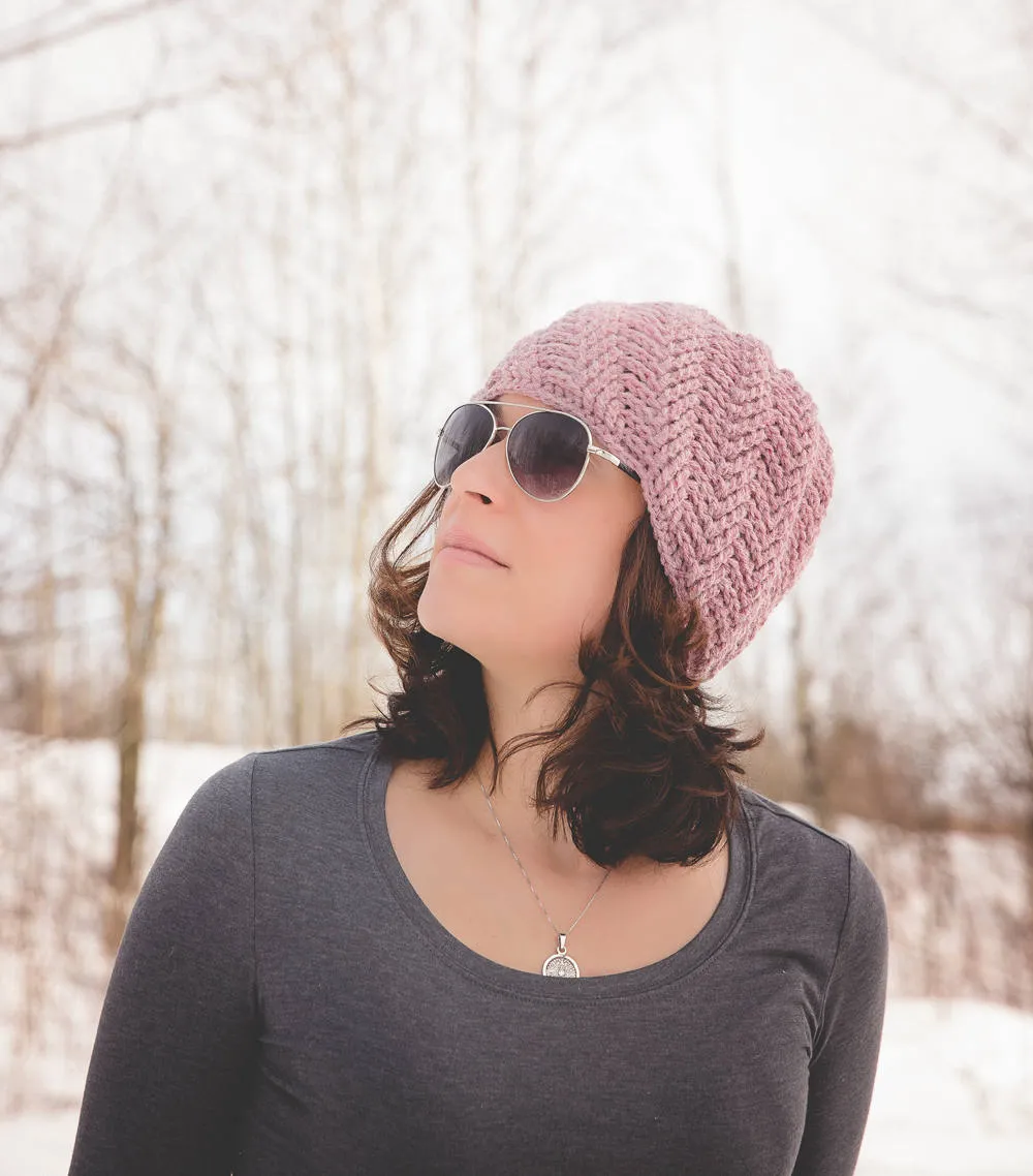 Crochet Pattern for Spiral Herringbone Beanie | Crochet Hat Pattern | Hat Crocheting Pattern | DIY Written Crochet Instructions
