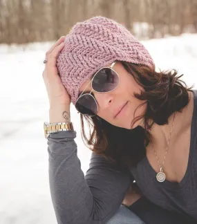 Crochet Pattern for Spiral Herringbone Beanie | Crochet Hat Pattern | Hat Crocheting Pattern | DIY Written Crochet Instructions