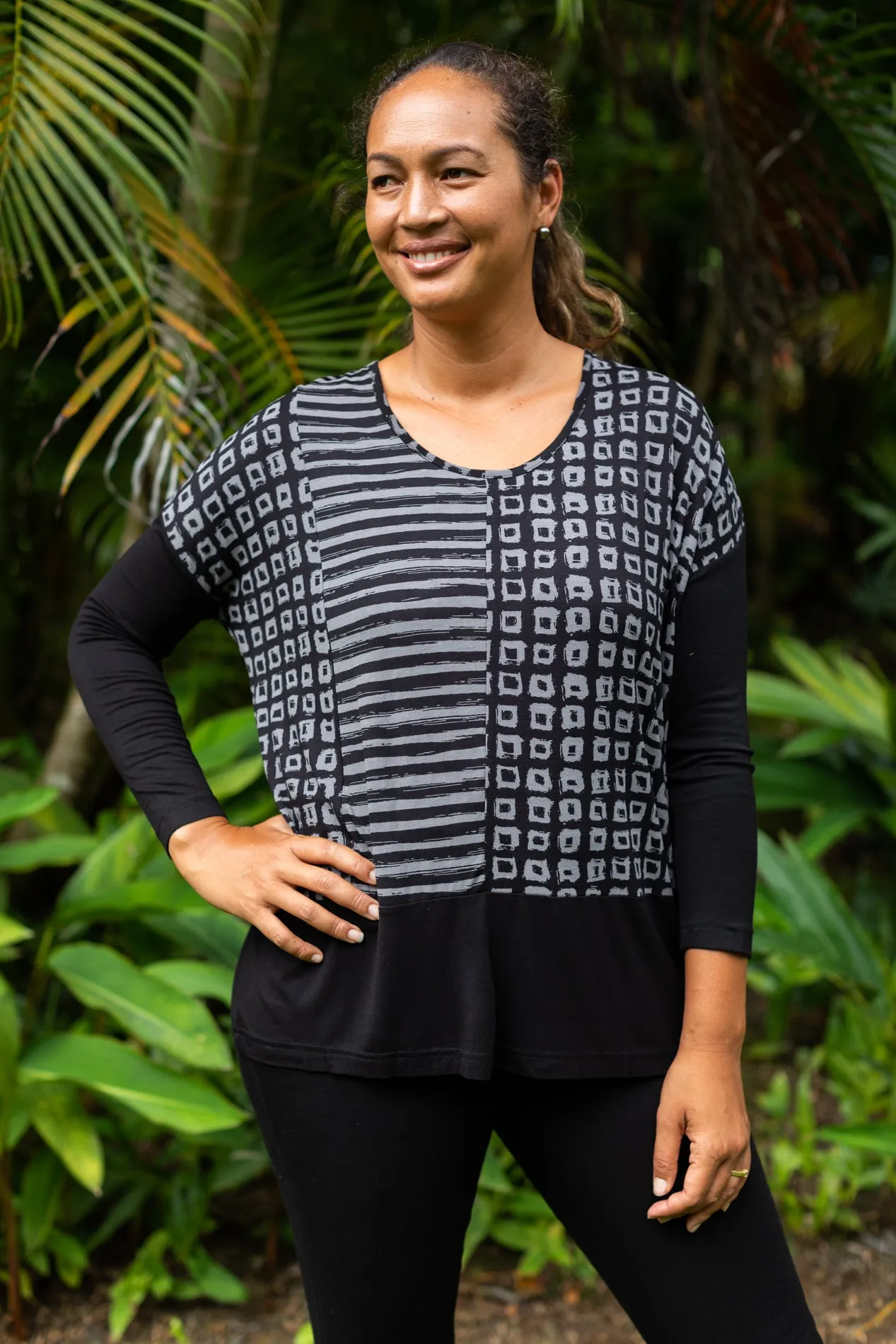 Cube Stripe Combo Tunic