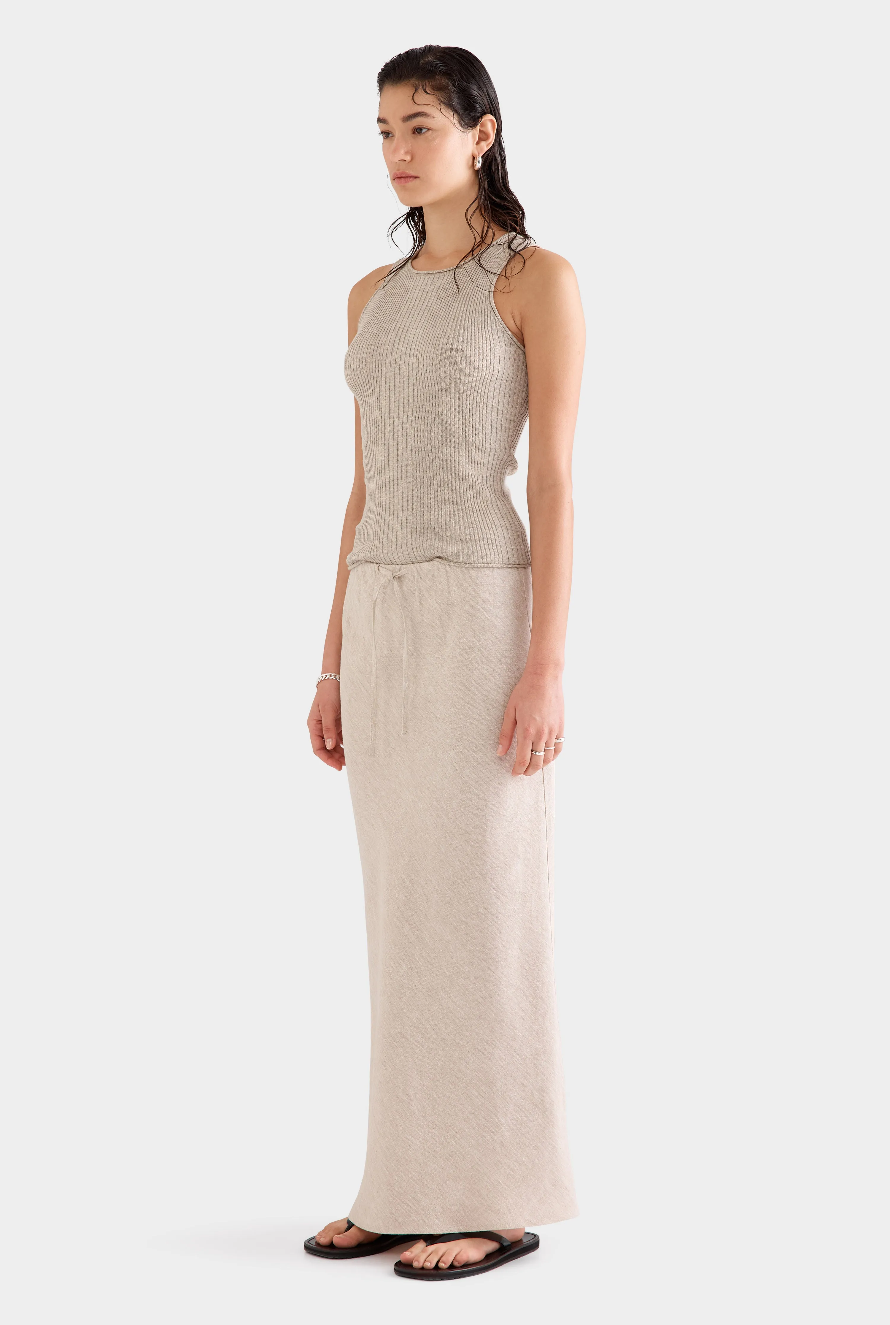 Drawstring Bias Skirt 2.0 - Sand