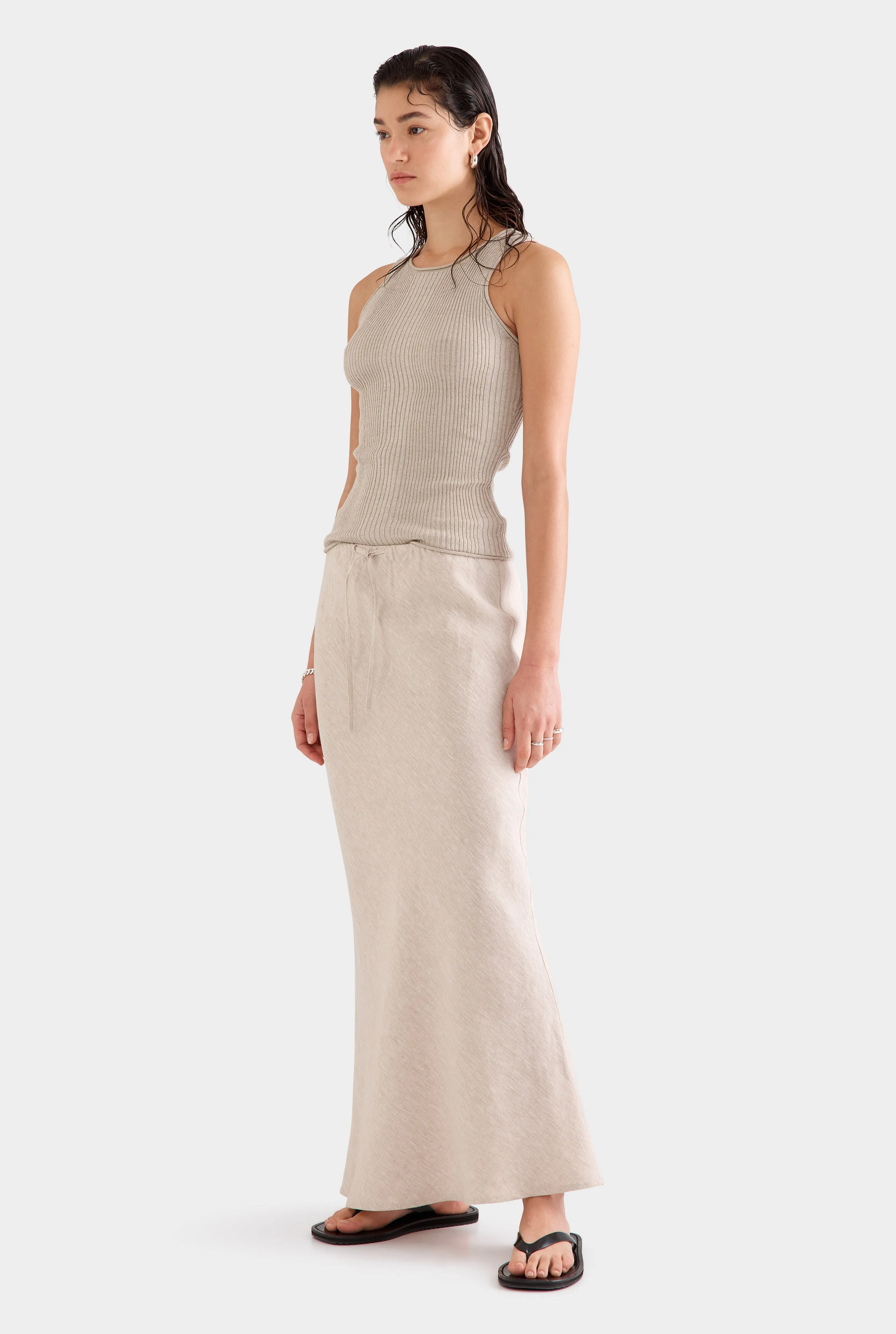 Drawstring Bias Skirt 2.0 - Sand