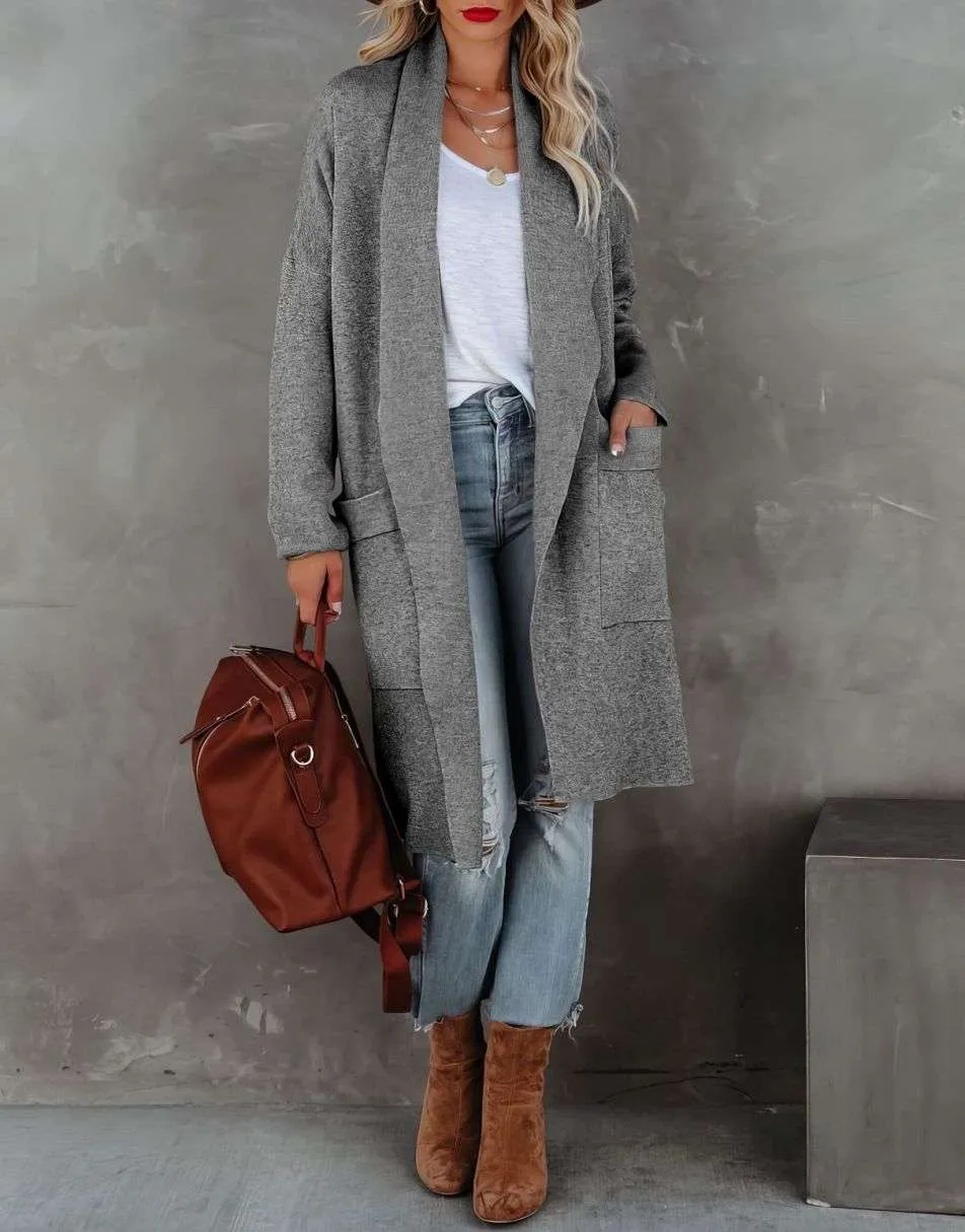 Large lapels softer commuter cardigan coat