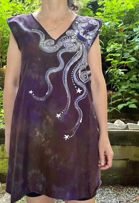 Lilac Woods Organic Cotton Batik Dress Tunic Top - size Large