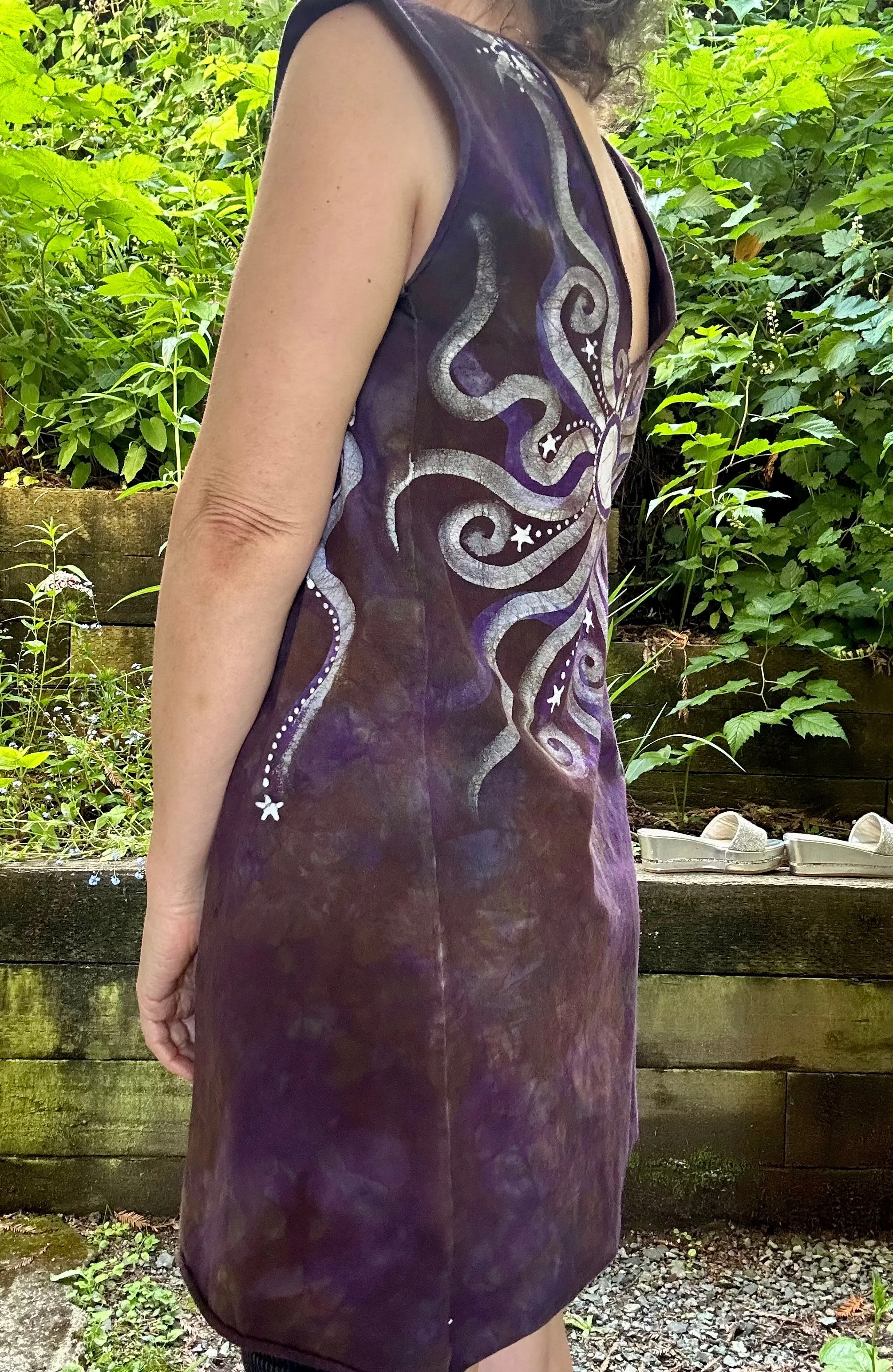 Lilac Woods Organic Cotton Batik Dress Tunic Top - size Large