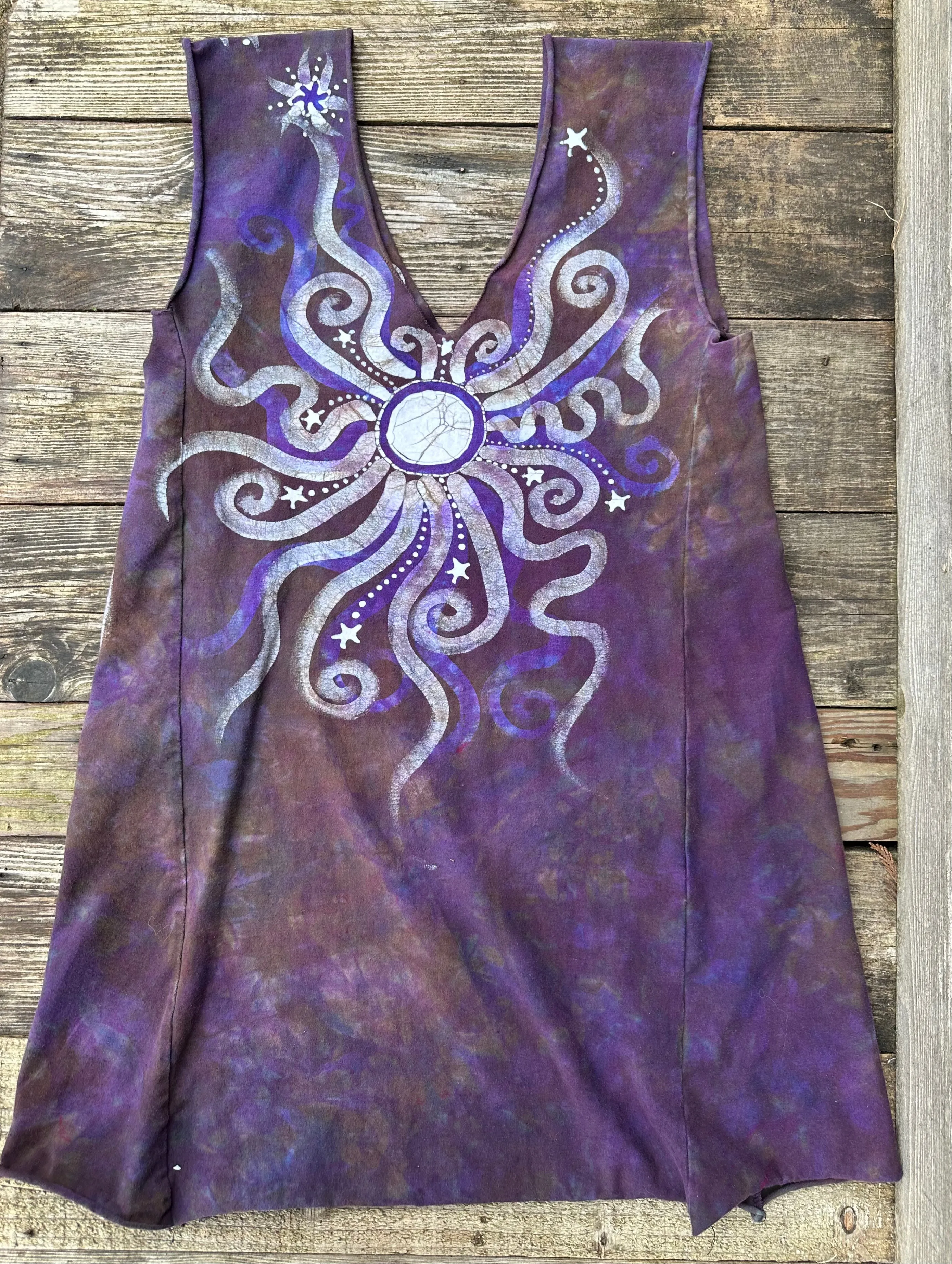Lilac Woods Organic Cotton Batik Dress Tunic Top - size Large