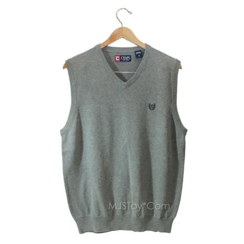 NEW CHAPS Ralph Lauren Men SOLID Classic Fit V-NECK SWEATER VEST M-XL Red/Gray