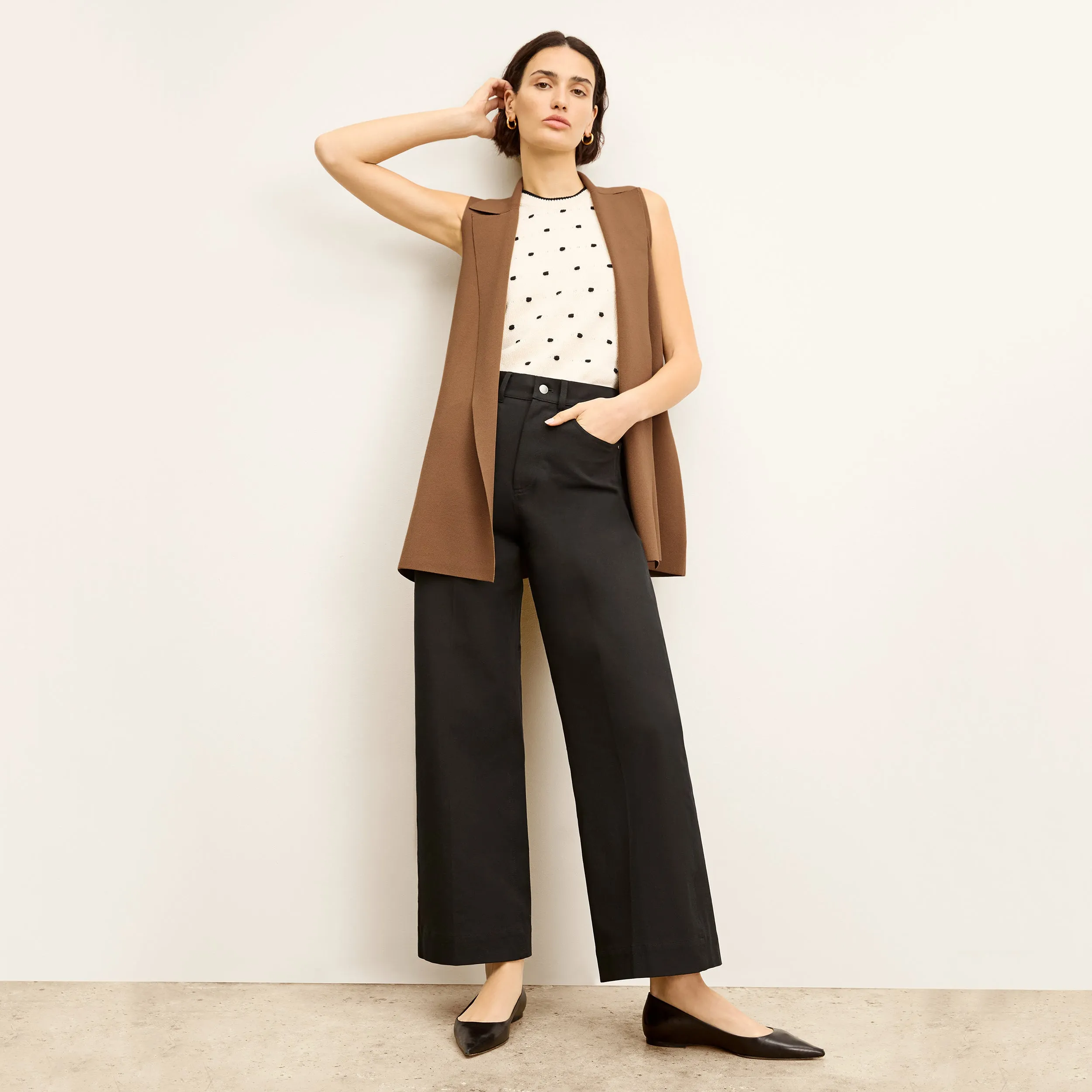 Patty Top - Dot Knit :: Ivory/Black