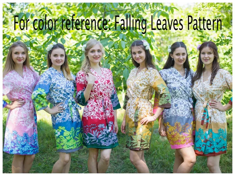 Peach Sun and Sand Style Caftan in Falling Leaves Pattern