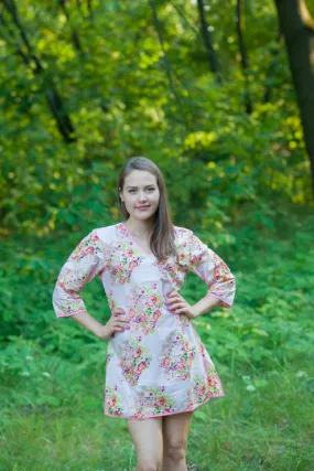 Pink Sun and Sand Style Caftan in Floral Posy Pattern