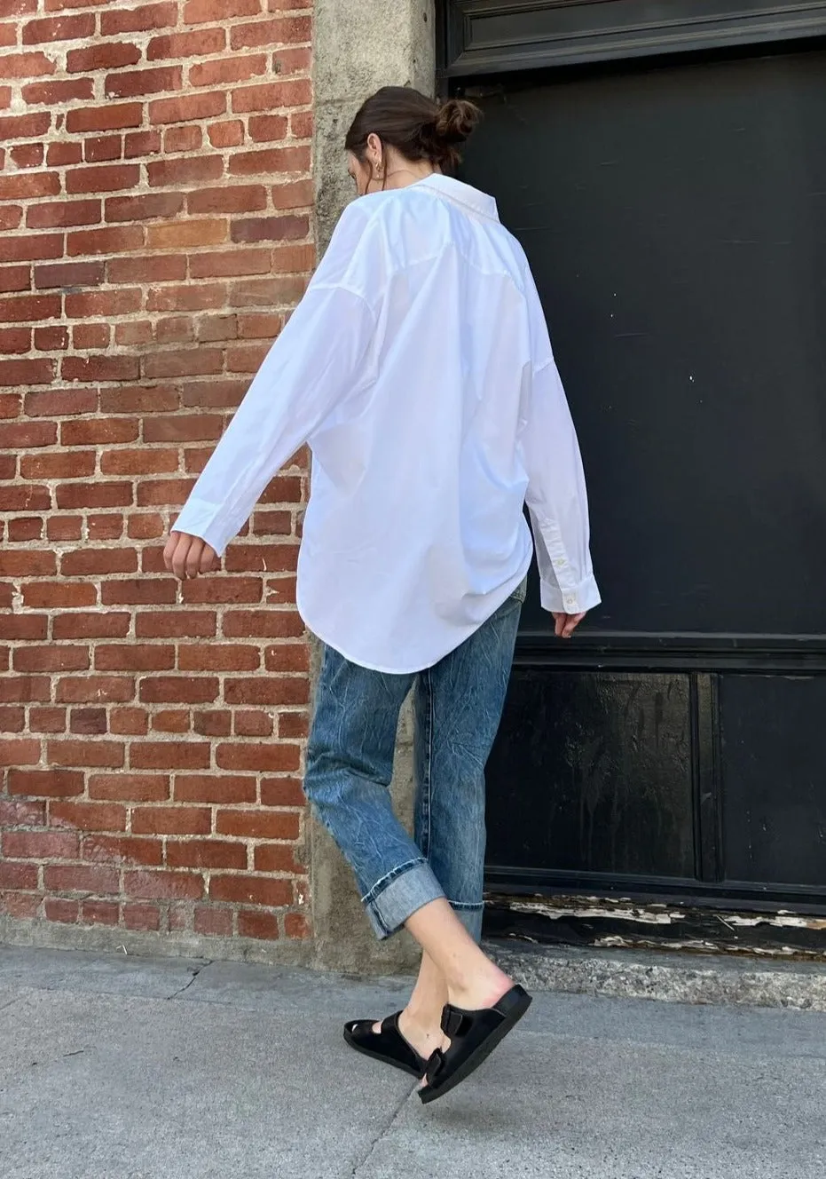 R13 Oxford Drop Neck Shirt - White