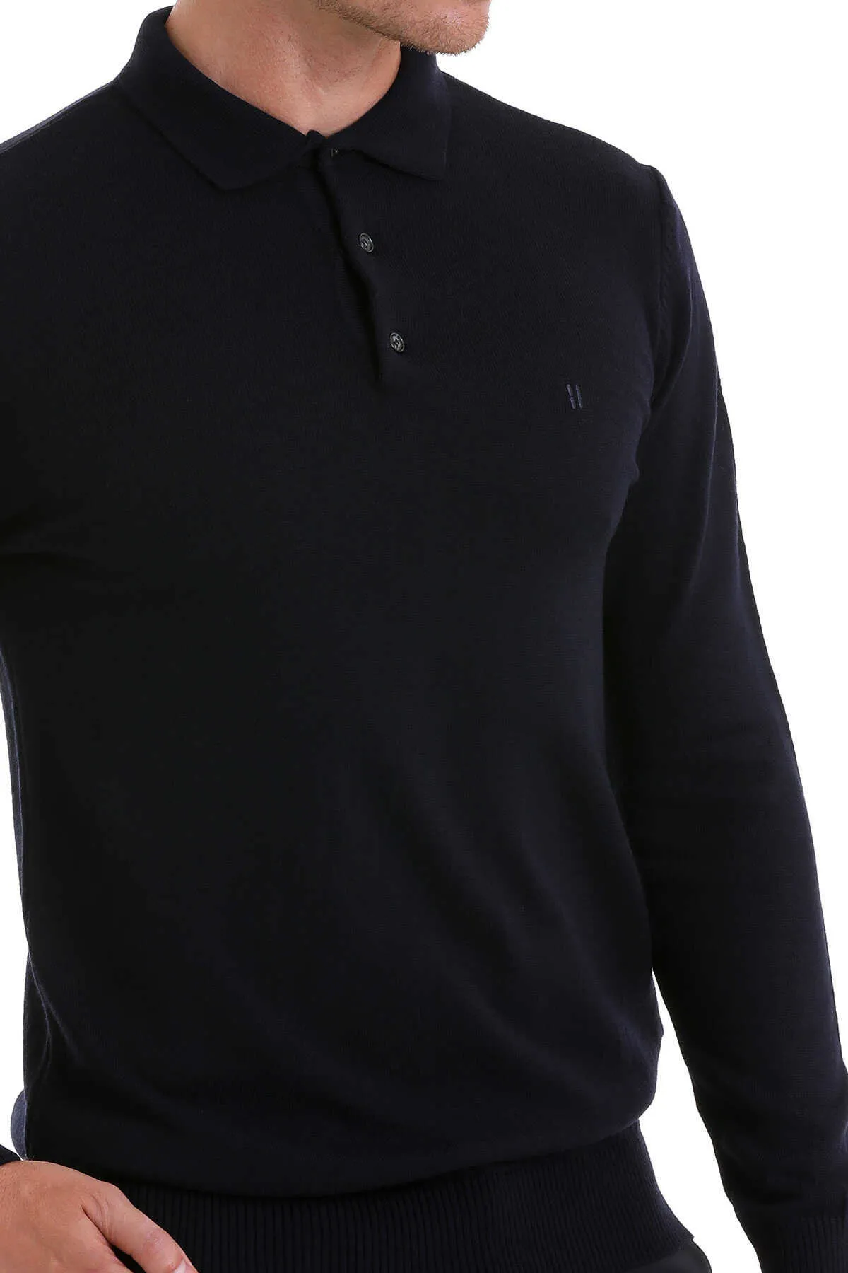 Regular Fit Navy Polo Sweater