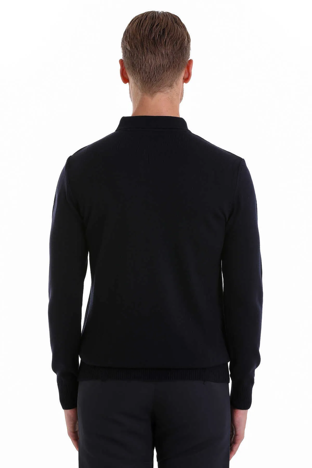 Regular Fit Navy Polo Sweater