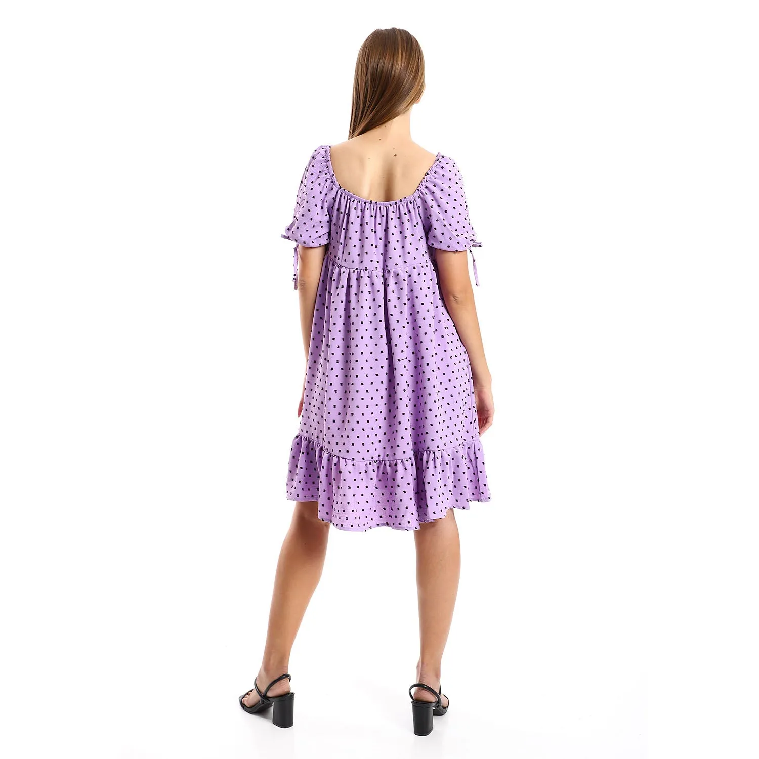Self Stitched Square Collar Tiered Tunic - Kady