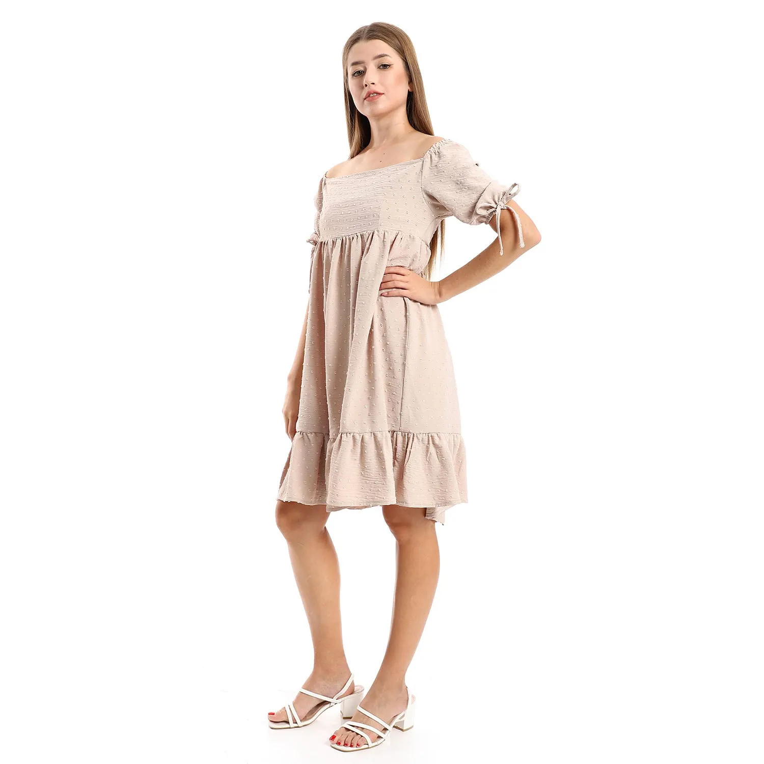 Self Stitched Square Collar Tiered Tunic - Kady