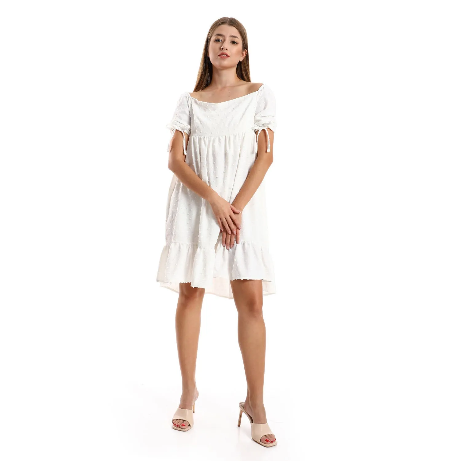 Self Stitched Square Collar Tiered Tunic - Kady