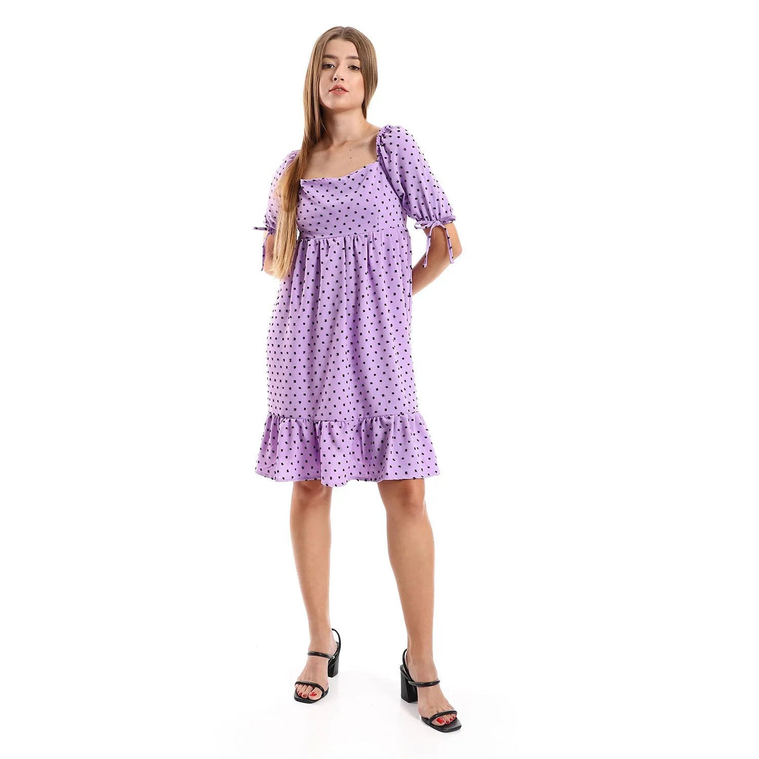 Self Stitched Square Collar Tiered Tunic - Kady