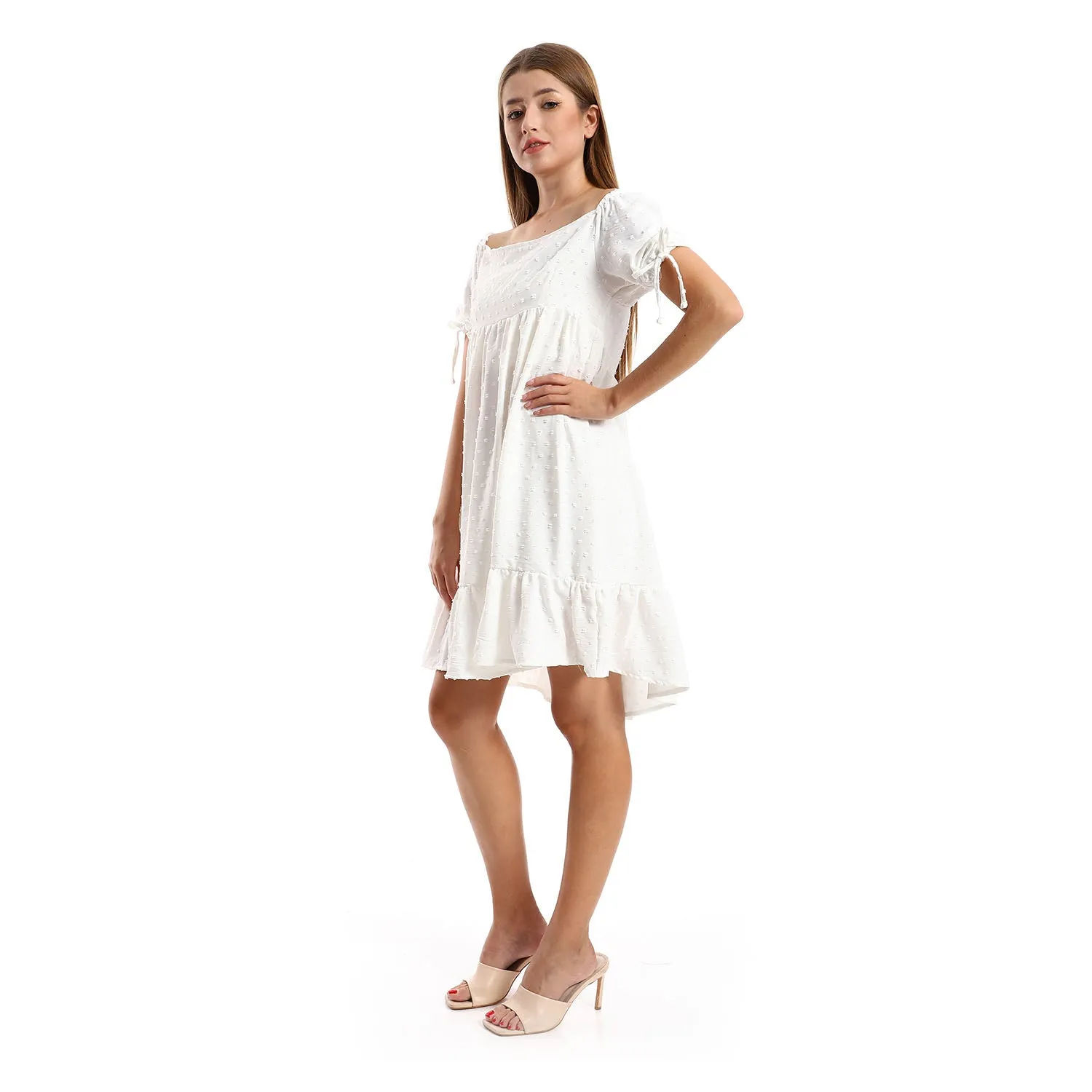 Self Stitched Square Collar Tiered Tunic - Kady