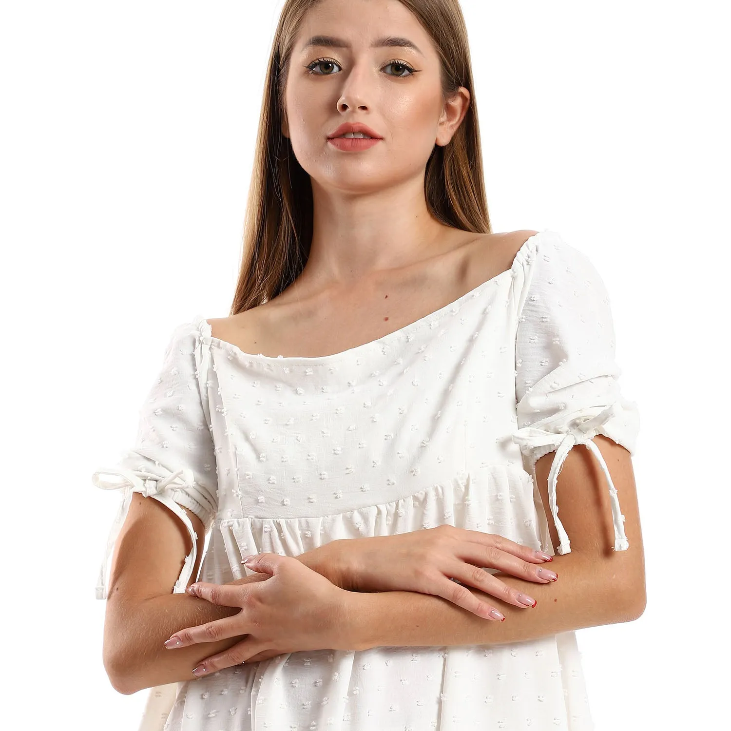 Self Stitched Square Collar Tiered Tunic - Kady