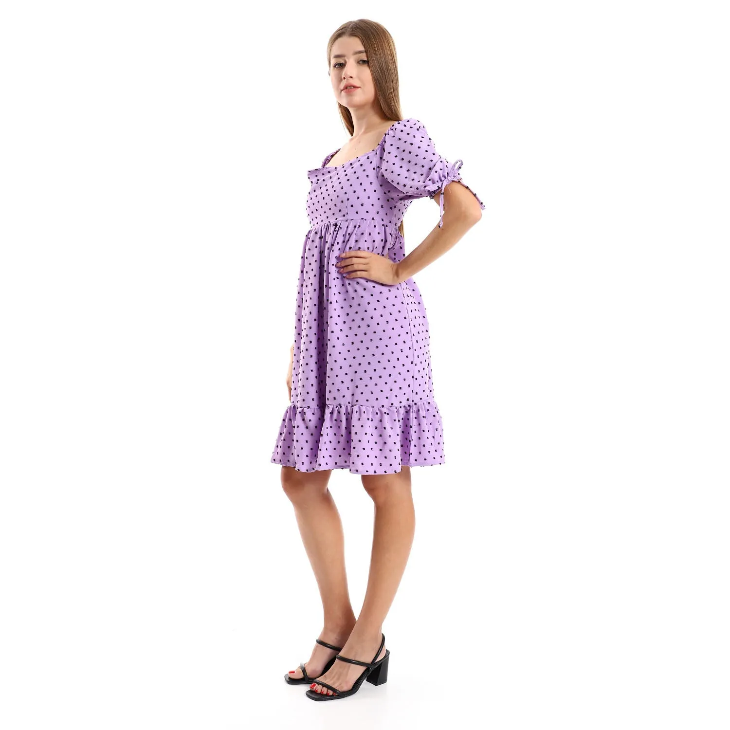 Self Stitched Square Collar Tiered Tunic - Kady