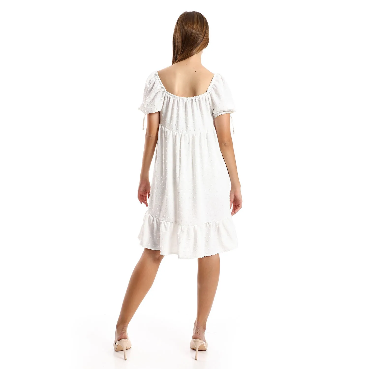 Self Stitched Square Collar Tiered Tunic - Kady