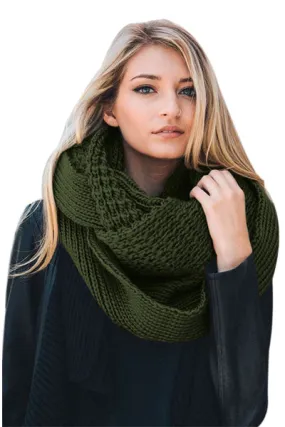 Sexy Green Cable Knit Chunky Scarf