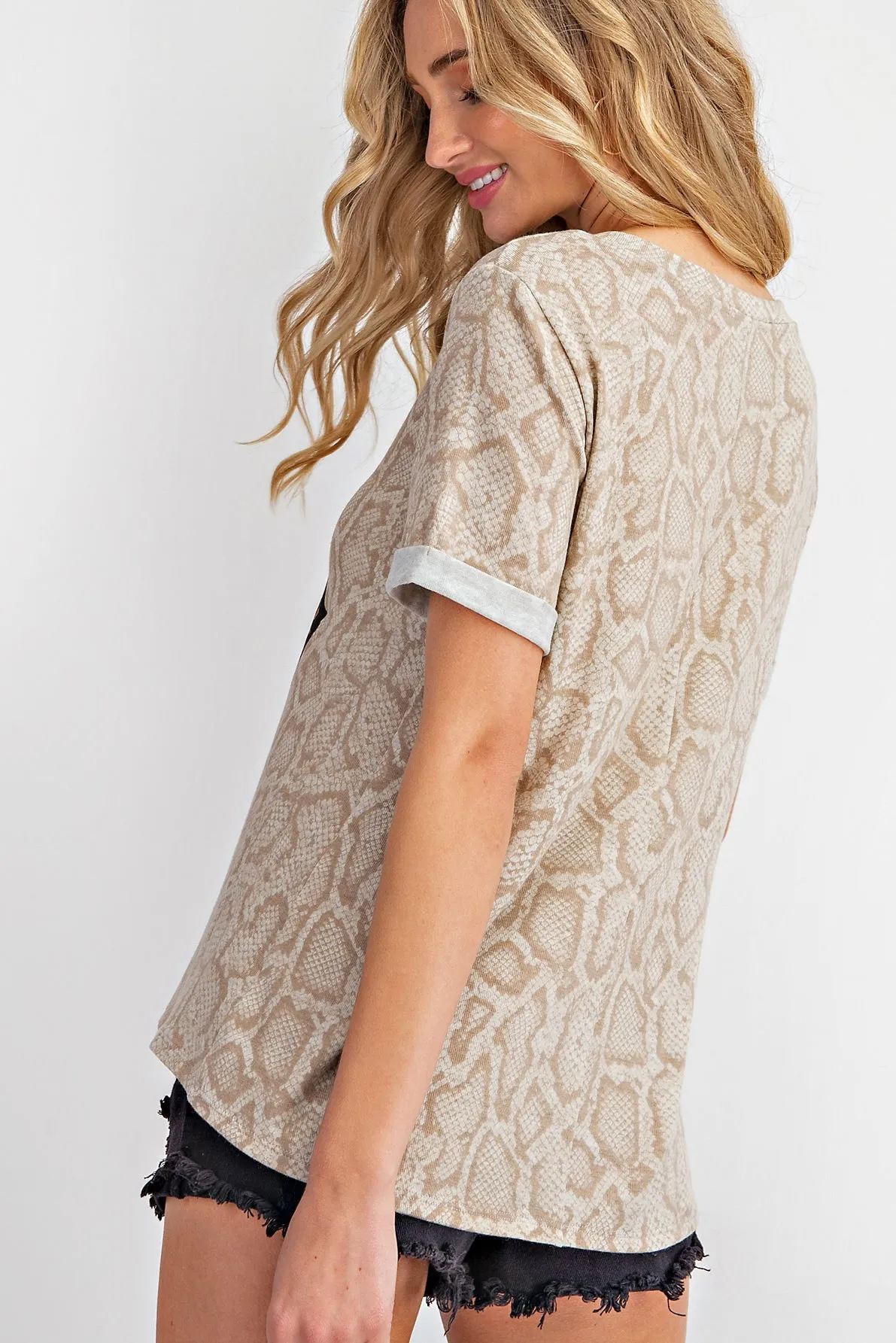 Snake & Leopard Lips Top