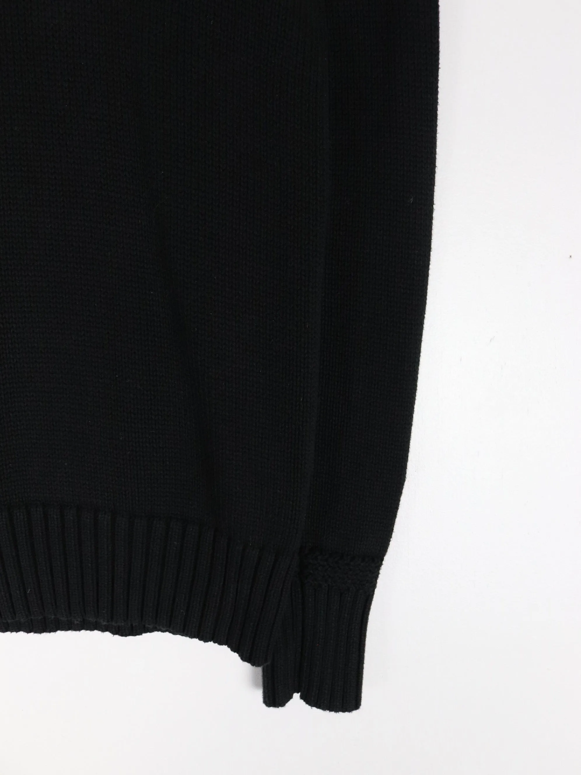 Vintage Polo Ralph Lauren Sport Sweater Youth Medium Black Knit Shawl