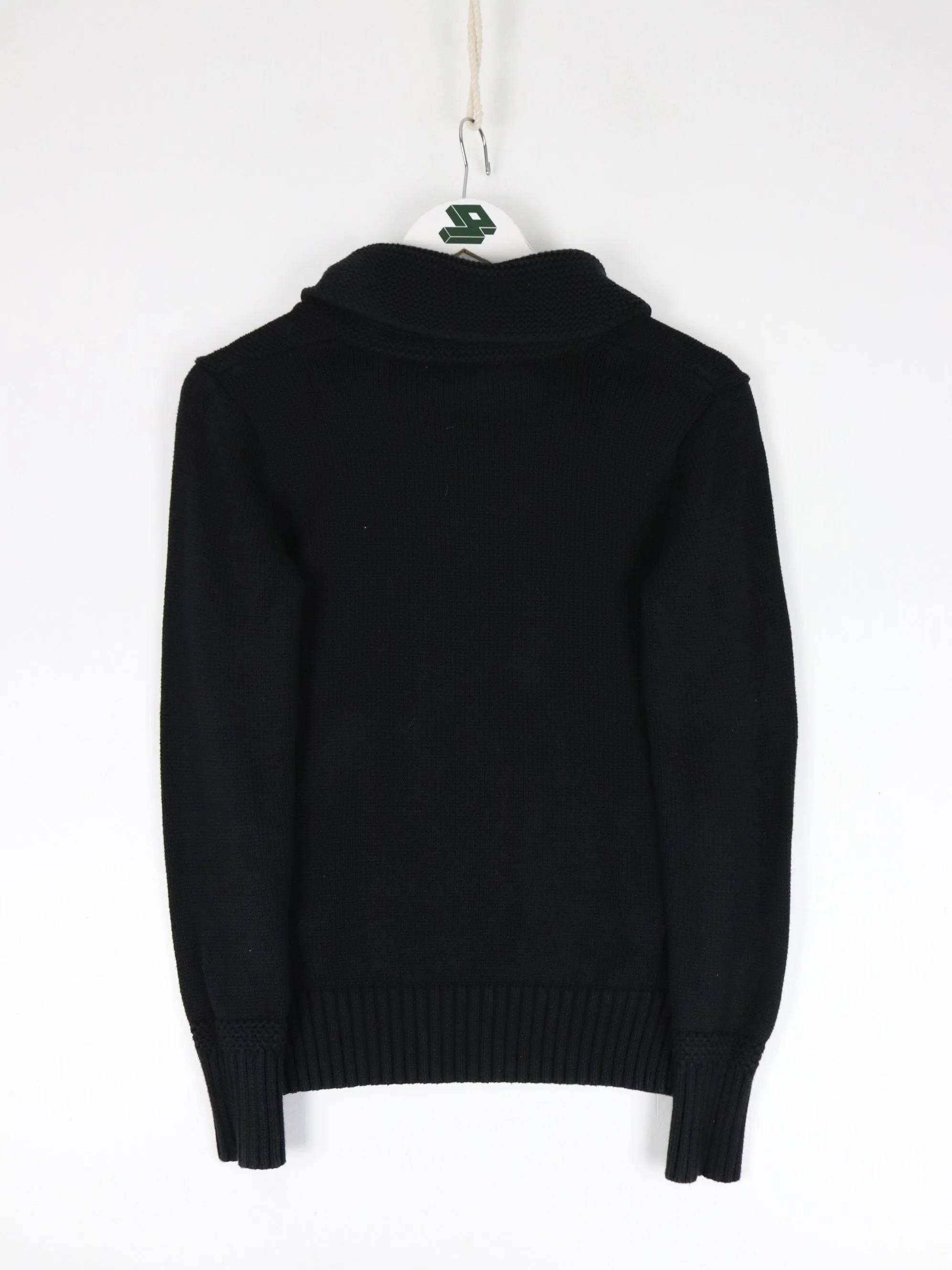 Vintage Polo Ralph Lauren Sport Sweater Youth Medium Black Knit Shawl