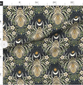 Whimsigoth Spider Garden Swaddle Set - Celestial Moon Baby Stuff Floral Cream  Green - Mystical Goblincore for Soft Stretchy and Dark Cottagecore Styles