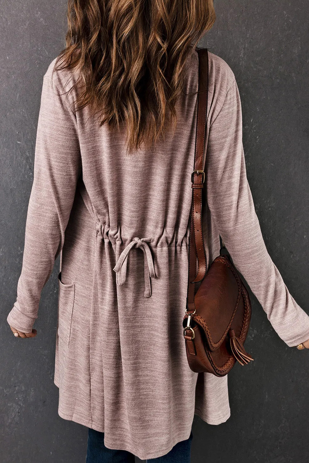 Women's Tunic Back Open Front Cardigan with Pockets