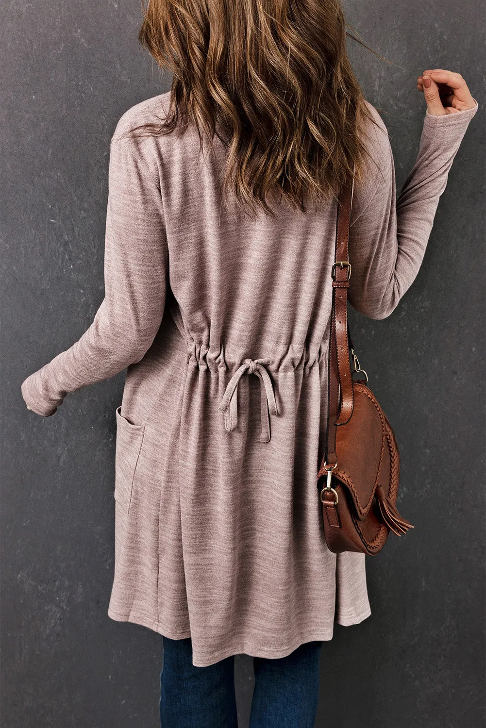 Women's Tunic Back Open Front Cardigan with Pockets