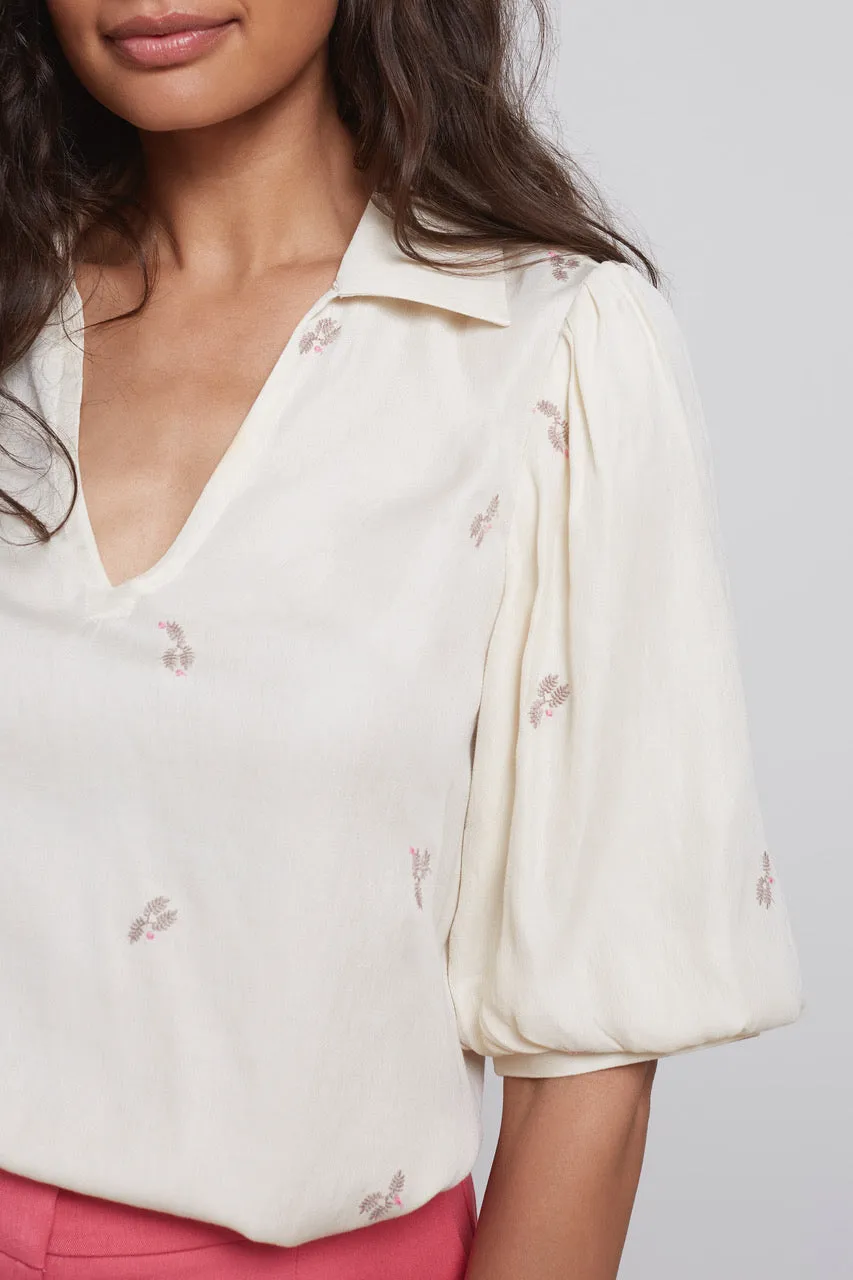 YAYA Birch Sand Short Sleeve Tunic Top